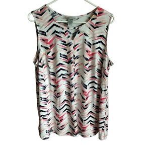 Catherines top sleeveless plus size 0X 14/16 colorful pink white